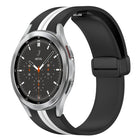 Folding Magnetic Clasp Silicone Watch Band, For Samsung Galaxy Watch 4 Classic 46mm, For Samsung Galaxy Watch 4 Classic 42mm - DealBuddy