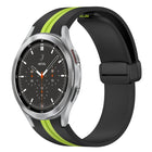 Folding Magnetic Clasp Silicone Watch Band, For Samsung Galaxy Watch 4 Classic 46mm, For Samsung Galaxy Watch 4 Classic 42mm - DealBuddy