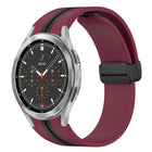 Folding Magnetic Clasp Silicone Watch Band, For Samsung Galaxy Watch 4 Classic 46mm, For Samsung Galaxy Watch 4 Classic 42mm - DealBuddy