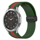 Folding Magnetic Clasp Silicone Watch Band, For Samsung Galaxy Watch 4 Classic 46mm, For Samsung Galaxy Watch 4 Classic 42mm - DealBuddy