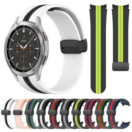 Folding Magnetic Clasp Silicone Watch Band, For Samsung Galaxy Watch 4 Classic 46mm, For Samsung Galaxy Watch 4 Classic 42mm - DealBuddy