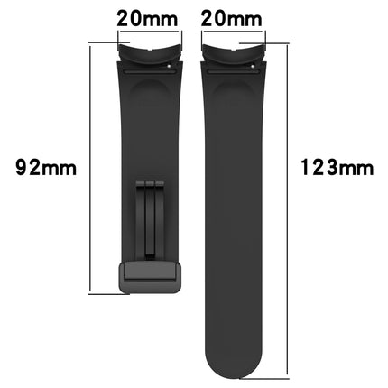 Folding Magnetic Clasp Silicone Watch Band, For Samsung Galaxy Watch 4 Classic 46mm, For Samsung Galaxy Watch 4 Classic 42mm - DealBuddy
