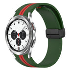 For Samsung Galaxy Watch 4 Classic 42mm / Amy Green+Red