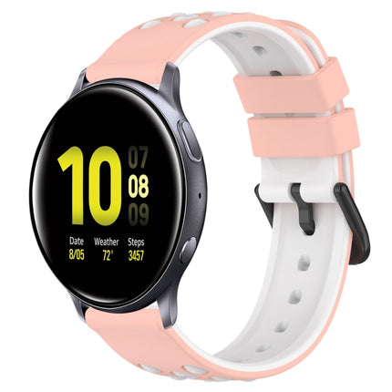20mm Two-Color Porous Silicone Watch Band, For Samsung Galaxy Watch Active2 44mm, For Samsung Galaxy Watch 42mm - DealBuddy