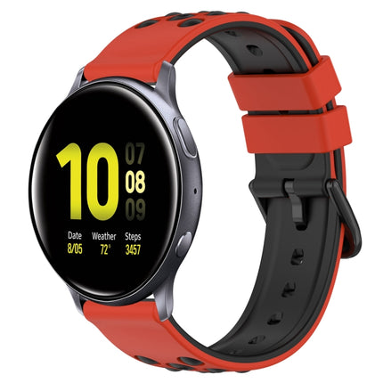 20mm Two-Color Porous Silicone Watch Band, For Samsung Galaxy Watch Active2 44mm, For Samsung Galaxy Watch 42mm - DealBuddy