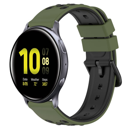 20mm Two-Color Porous Silicone Watch Band, For Samsung Galaxy Watch Active2 44mm, For Samsung Galaxy Watch 42mm - DealBuddy