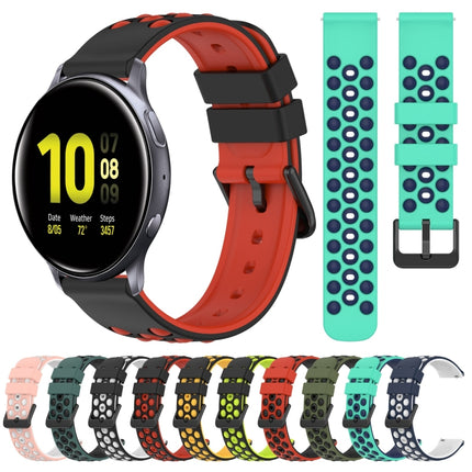 20mm Two-Color Porous Silicone Watch Band, For Samsung Galaxy Watch Active2 44mm, For Samsung Galaxy Watch 42mm - DealBuddy