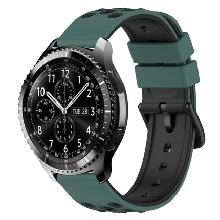 22mm Two-Color Porous Silicone Watch Band, For Samsung Galaxy Watch3 45mm, For Samsung Galaxy Watch 46mm, For Samsung Gear S3 Classic, For Samsung Gear S3 Frontier - DealBuddy