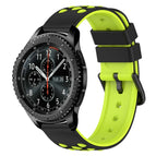For Samsung Gear S3 Frontier / Black+Lime Green