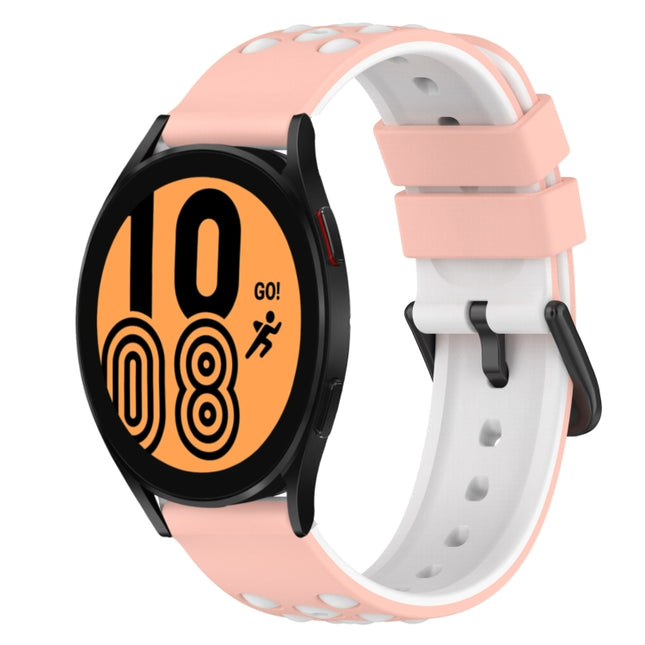 22mm Two-Color Silicone Watch Band, For Samsung Galaxy Watch4 40mm, For Samsung  Galaxy Watch4 Classic 42mm, For Samsung  Galaxy Watch4 Classic 46mm, For Samsung Galaxy Watch Active2 40mm - DealBuddy