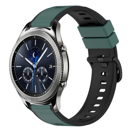 22mm Two-Color Silicone Watch Band, For Samsung Galaxy Watch3 45mm, For Samsung Galaxy Watch 46mm, For Samsung Gear S3 Classic, For Samsung Gear S3 Frontier - DealBuddy