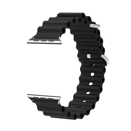 Ocean Silicone Metal Head Watch Band, For Apple Watch Ultra 49mm / Series 8&7 45mm, For Apple Watch Series 8&7 41mm / SE 2&6&SE&5&4 40mm / 3&2&1 38mm - DealBuddy