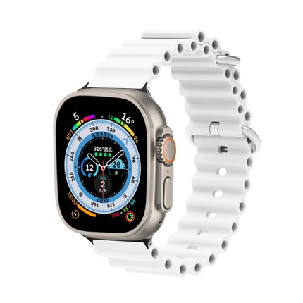 Ocean Silicone Metal Head Watch Band, For Apple Watch Ultra 49mm / Series 8&7 45mm, For Apple Watch Series 8&7 41mm / SE 2&6&SE&5&4 40mm / 3&2&1 38mm - DealBuddy