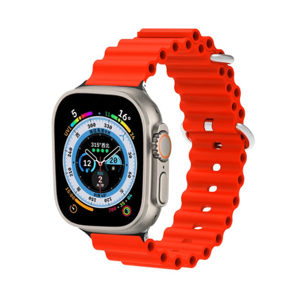 Ocean Silicone Metal Head Watch Band, For Apple Watch Ultra 49mm / Series 8&7 45mm, For Apple Watch Series 8&7 41mm / SE 2&6&SE&5&4 40mm / 3&2&1 38mm - DealBuddy