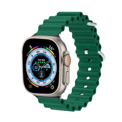 Ocean Silicone Metal Head Watch Band, For Apple Watch Ultra 49mm / Series 8&7 45mm, For Apple Watch Series 8&7 41mm / SE 2&6&SE&5&4 40mm / 3&2&1 38mm - DealBuddy