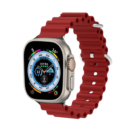 Ocean Silicone Metal Head Watch Band, For Apple Watch Ultra 49mm / Series 8&7 45mm, For Apple Watch Series 8&7 41mm / SE 2&6&SE&5&4 40mm / 3&2&1 38mm - DealBuddy