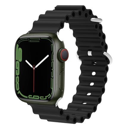 Ocean Silicone Metal Head Watch Band, For Apple Watch Ultra 49mm / Series 8&7 45mm, For Apple Watch Series 8&7 41mm / SE 2&6&SE&5&4 40mm / 3&2&1 38mm - DealBuddy