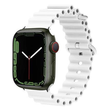 Ocean Silicone Metal Head Watch Band, For Apple Watch Ultra 49mm / Series 8&7 45mm, For Apple Watch Series 8&7 41mm / SE 2&6&SE&5&4 40mm / 3&2&1 38mm - DealBuddy