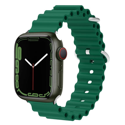 Ocean Silicone Metal Head Watch Band, For Apple Watch Ultra 49mm / Series 8&7 45mm, For Apple Watch Series 8&7 41mm / SE 2&6&SE&5&4 40mm / 3&2&1 38mm - DealBuddy