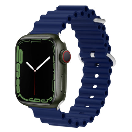 Ocean Silicone Metal Head Watch Band, For Apple Watch Ultra 49mm / Series 8&7 45mm, For Apple Watch Series 8&7 41mm / SE 2&6&SE&5&4 40mm / 3&2&1 38mm - DealBuddy