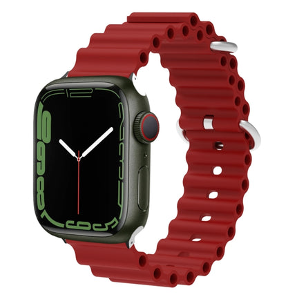 Ocean Silicone Metal Head Watch Band, For Apple Watch Ultra 49mm / Series 8&7 45mm, For Apple Watch Series 8&7 41mm / SE 2&6&SE&5&4 40mm / 3&2&1 38mm - DealBuddy