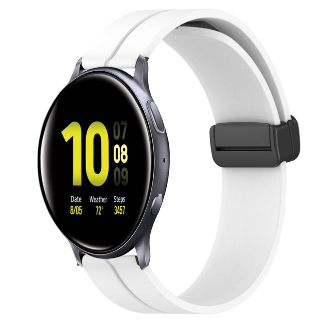 20mm Solid Color Magnetic Clasp Silicone Watch Band, For Samsung Galaxy Watch Active2 44mm, For Samsung Galaxy Watch 42mm - DealBuddy