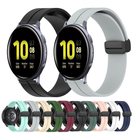 20mm Solid Color Magnetic Clasp Silicone Watch Band, For Samsung Galaxy Watch Active2 44mm, For Samsung Galaxy Watch 42mm - DealBuddy