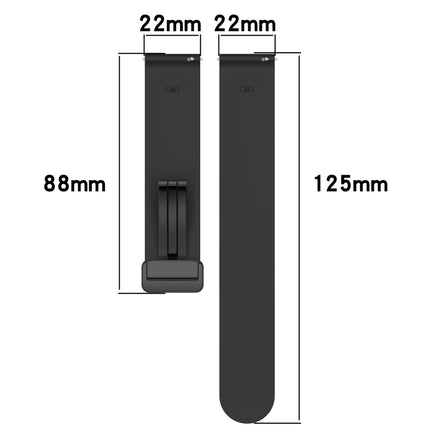 22mm Solid Color Magnetic Clasp Silicone Watch Band
