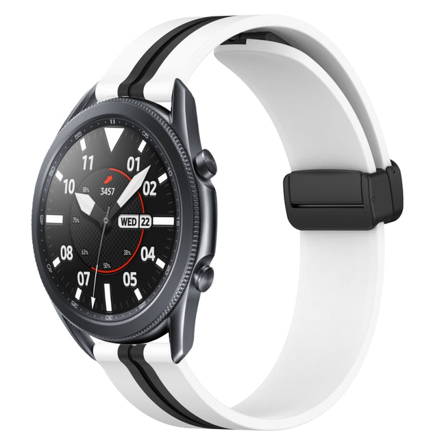 22mm Folding Magnetic Clasp Silicone Watch Band, For Samsung Galaxy Watch3 45mm, For Samsung Galaxy Watch 46mm, For Samsung Gear S3 Classic, For Samsung Gear S3 Frontier - DealBuddy