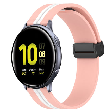 20mm Folding Magnetic Clasp Silicone Watch Band, For Samsung Galaxy Watch Active 2 40mm, For Samsung Galaxy Watch Active 2 44mm, For Samsung Galaxy Watch 42mm - DealBuddy
