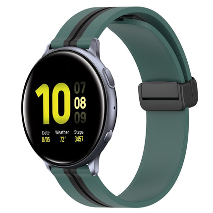 20mm Folding Magnetic Clasp Silicone Watch Band, For Samsung Galaxy Watch Active 2 40mm, For Samsung Galaxy Watch Active 2 44mm, For Samsung Galaxy Watch 42mm - DealBuddy