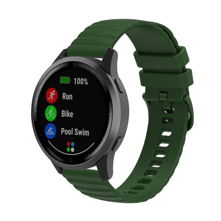 22mm Wavy Dot Pattern Solid Color Silicone Watch Band