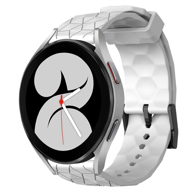 20mm Football Pattern Solid Color Silicone Watch Band, For Samsung Galaxy Watch 4 40mm, For Samsung  Galaxy Watch 4 Classic 42mm, For Samsung  Galaxy Watch 4 Classic 46mm, For Samsung Galaxy Watch Active 2 40mm