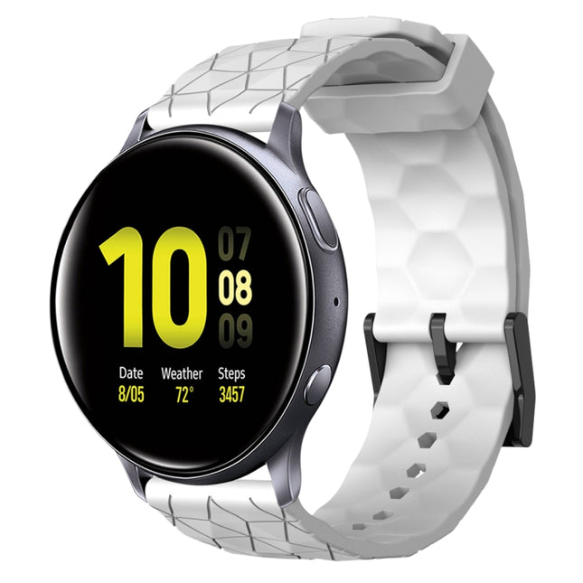 20mm Football Pattern Solid Color Silicone Watch Band