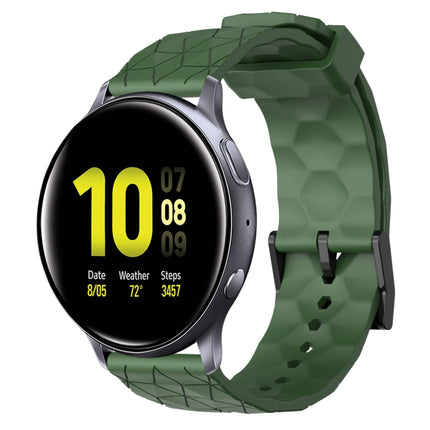 20mm Football Pattern Solid Color Silicone Watch Band