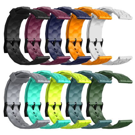 22mm Football Pattern Solid Color Silicone Watch Band