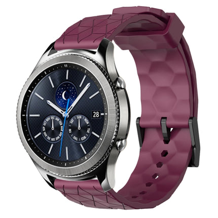 22mm Football Pattern Solid Color Silicone Watch Band