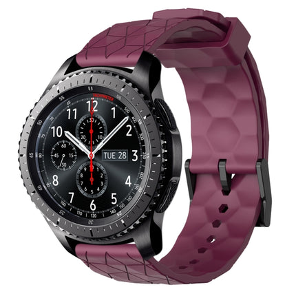 22mm Football Pattern Solid Color Silicone Watch Band