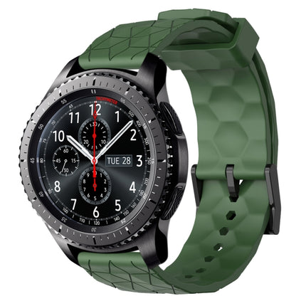 22mm Football Pattern Solid Color Silicone Watch Band