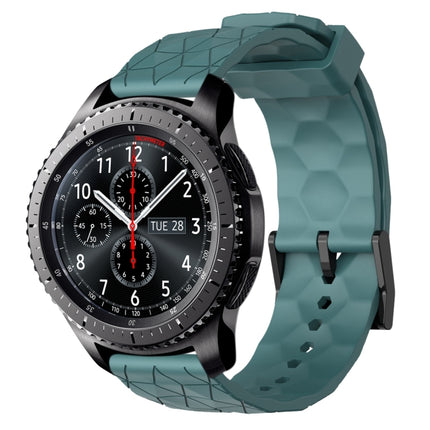 22mm Football Pattern Solid Color Silicone Watch Band