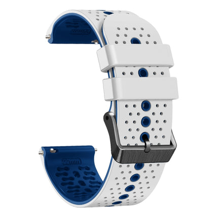 22mm Perforated Two-Color Silicone Watch Band, For Samsung Galaxy Watch3 45mm, For Samsung Galaxy Watch 46mm, For Samsung Gear S3 Classic, For Samsung Gear S3 Frontier - DealBuddy