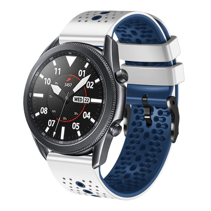 22mm Perforated Two-Color Silicone Watch Band, For Samsung Galaxy Watch3 45mm, For Samsung Galaxy Watch 46mm, For Samsung Gear S3 Classic, For Samsung Gear S3 Frontier - DealBuddy