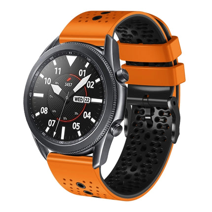 22mm Perforated Two-Color Silicone Watch Band, For Samsung Galaxy Watch3 45mm, For Samsung Galaxy Watch 46mm, For Samsung Gear S3 Classic, For Samsung Gear S3 Frontier - DealBuddy