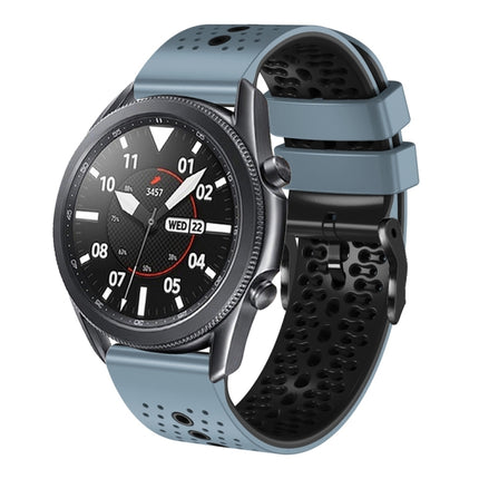 22mm Perforated Two-Color Silicone Watch Band, For Samsung Galaxy Watch3 45mm, For Samsung Galaxy Watch 46mm, For Samsung Gear S3 Classic, For Samsung Gear S3 Frontier - DealBuddy