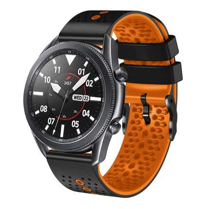 22mm Perforated Two-Color Silicone Watch Band, For Samsung Galaxy Watch3 45mm, For Samsung Galaxy Watch 46mm, For Samsung Gear S3 Classic, For Samsung Gear S3 Frontier - DealBuddy