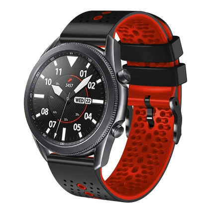 22mm Perforated Two-Color Silicone Watch Band, For Samsung Galaxy Watch3 45mm, For Samsung Galaxy Watch 46mm, For Samsung Gear S3 Classic, For Samsung Gear S3 Frontier - DealBuddy