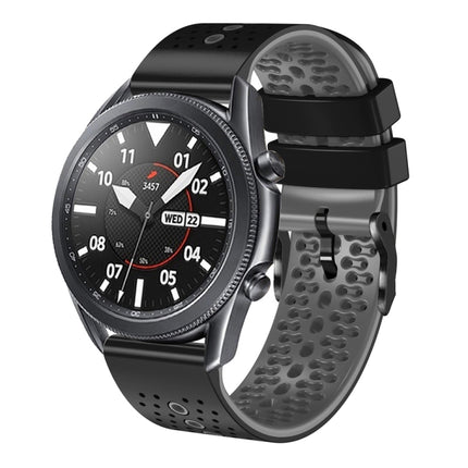 22mm Perforated Two-Color Silicone Watch Band, For Samsung Galaxy Watch3 45mm, For Samsung Galaxy Watch 46mm, For Samsung Gear S3 Classic, For Samsung Gear S3 Frontier - DealBuddy