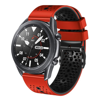 22mm Perforated Two-Color Silicone Watch Band, For Samsung Galaxy Watch3 45mm, For Samsung Galaxy Watch 46mm, For Samsung Gear S3 Classic, For Samsung Gear S3 Frontier - DealBuddy