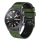 22mm Perforated Two-Color Silicone Watch Band, For Samsung Galaxy Watch3 45mm, For Samsung Galaxy Watch 46mm, For Samsung Gear S3 Classic, For Samsung Gear S3 Frontier - DealBuddy