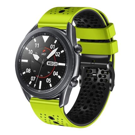 22mm Perforated Two-Color Silicone Watch Band, For Samsung Galaxy Watch3 45mm, For Samsung Galaxy Watch 46mm, For Samsung Gear S3 Classic, For Samsung Gear S3 Frontier - DealBuddy